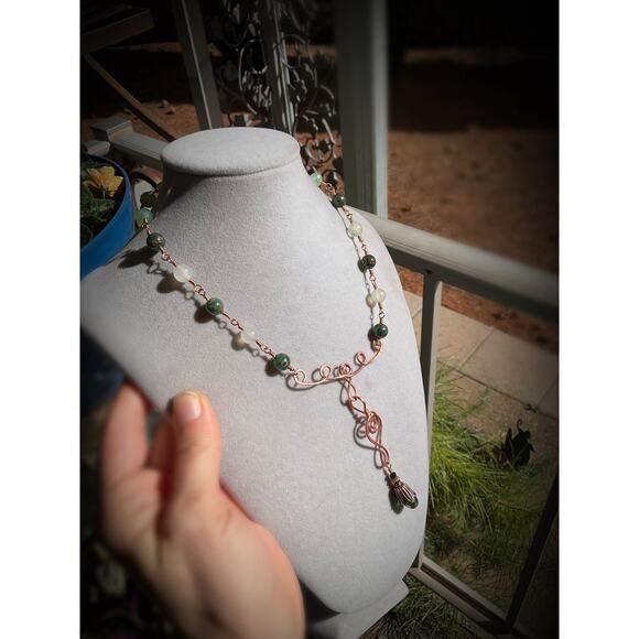 Artisan Wire Link Necklace Hand Hammered - Picture 10 of 10